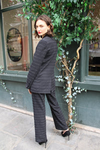 Louise Jacket - Black Saumur with stripes