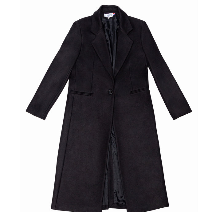 Black wool coat for women