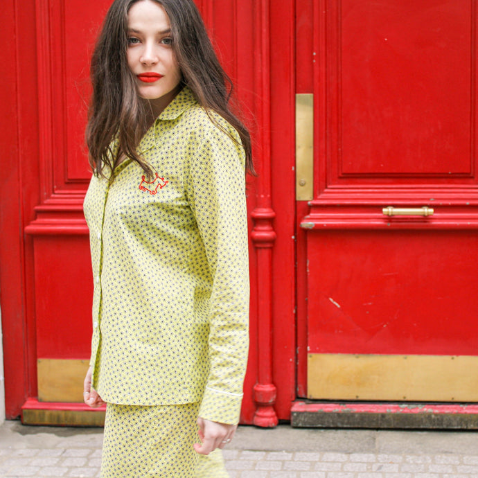 Charlotte Yellow cotton pajamas