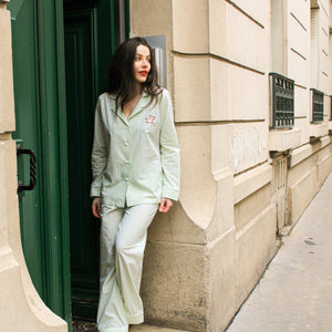 Charlotte pistachio cotton pajamas 