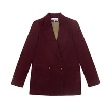 Upload image to gallery, Women's Plum Wool Double Breasted Jacket
